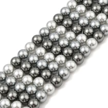 Fil de 50 perles rondes en verre nacré 8 mm fabrication bijoux F