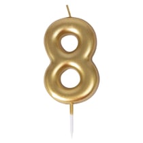 Bougie or - chiffre 8