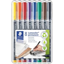 8 feutres - Indélébile - Permanent - Pointe fine - Lumocolor - Staedtler