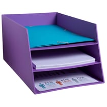 Corbeille à courrier Combo 3 niveaux carton Teksto - Violet - x 4 - Exacompta