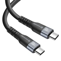 Swissten Câble 5A Thunderbolt 4.0 Transfert USB-C vers USB-C 150cm 240W Noir