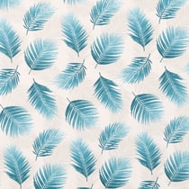 Tissu Coton Enduit Feuilles de Palmiers sur fond Ecru