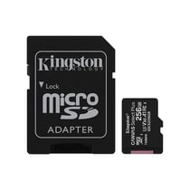kingston Carte MicroSDXC 256Go UHS-I V30 Haute Vitesse avec Adaptateur Noir