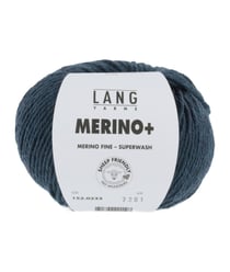 Pelote de Laine à tricoter MERINO + (PLUS) - Lang Yarns Bleu (233)