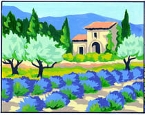 Kit canevas blanc Lavande 20x25cm