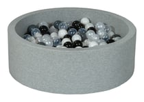 Piscine à balles Aire de jeu + 300 balles noir, blanc, perle, transparent, gris - Velinda