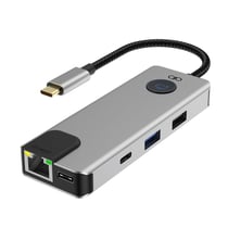 Force Power Hub USB-C PD 100W Multiports 7-en-1 Ethernet RJ45 / 2 USB-A / 2 USB-C / HDMI Gris