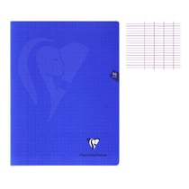 Cahier - 24x32(cm) - Grands carreaux - 96 pages - couverture en polypro - sans spirale - Clairefontaine - Mimesys