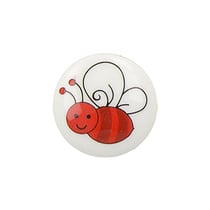 Lot de 6 boutons culot abeille 15mm (Rouge)
