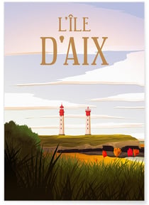 Affiche ville Île d'Aix | A3 : 29,7x42cm