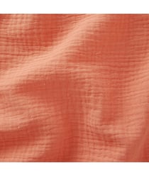 Tissu Double Gaze de coton gaufrée de 130 CM de largeur Rose (PAPAYE) vendu par 50 cm