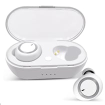 Ecouteurs Bluetooth 5.0 Mini Invisibles Sport Avec Boîte De Charge Et Microphone Blanc YONIS
