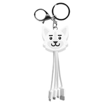 YELLO KOKO Câble USB-A vers USB-C / Lightning / Micro-USB Modèle Andy Design Chien Blanc