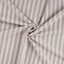 Tissu Jersey Coton Côtelé rayé Beige