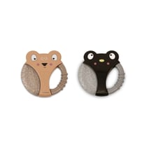 Anneaux de dentition rafraichissant x2 - Beige et noir - BB&co