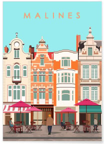 Affiche ville Malines | A3 : 29,7x42cm