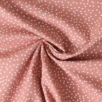 Tissu Popeline de Coton pois Yena sur fond Terracotta - Au mètre