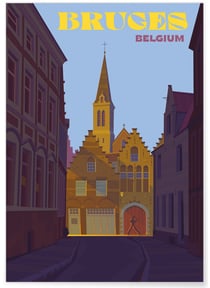 Affiche ville Bruges | A3 : 29,7x42cm