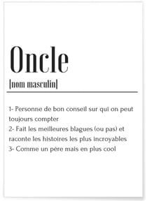 Affiche Définition Oncle | A3 : 29,7x42cm