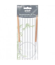 Aiguilles à tricoter circulaires fixe 60cm en bambou De Luxe N° 4 à 8 - Grundl taille n°7