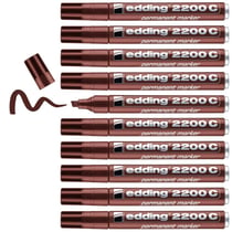 Lot de 10 Marqueurs Permanents 2200C Edding Corps Aluminium Marron 1-5 mm