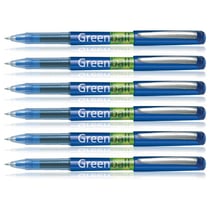 Lot de 6 Stylos roller encre liquide Pilot Greenball 7 pointe moyenne bleu