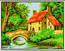 Kit canevas Le pont 20x25cm