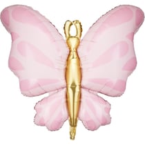 Ballon Aluminium Hélium Papillon Rose - 69 cm