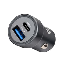 Nedis Chargeur Allume-Cigare 38W avec Double Port USB-C PD 20W USB-A QC 3.0 Gris foncé