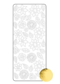 Planche de stickers peel off doré feuilles et fleurs