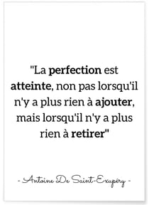 Affiche Antoine Saint-Exupéry : 'La perfection est atteinte...' | A3 : 29,7x42cm