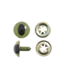 Lot d'Yeux en Plastique de 15 mm pour Chats - Sécurité et Créativité au Rendez-vous - Lot de 4 pièces - Trimits Vert