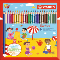 Lot de 6 étuis de 24 crayons de couleur triangulaires larges - STABILO - Assorties