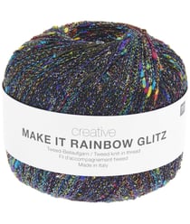 Fil complément à tricoter Creative Make It Rainbow Glitz - Rico Design 01 Noir