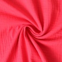 Tissu Double gaze de coton uni Rouge - Au mètre