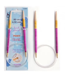 Aiguilles à tricoter circulaires fixes 80 cm Bois Flair Du N°3 au 10 - Pony taille n°6,5