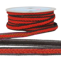 Bobine 20m Galon robe bicolore Rouge/noir 14mm