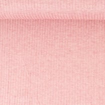 Tissu Maille côtelé pailleté Naëlle uni Rose