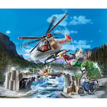 Playmobil rescue action 70663 unites de secouristes avec helicoptere
