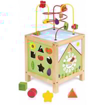 Maxi looping jardin - cube multi-activites en bois - janod - j08165