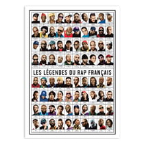 Affiche 50x70 cm - Les légendes du rap français - Olivier Bourdereau