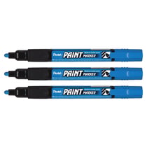 Lot de 3 marqueurs permanents - PENTEL - Pointe ogive 2 mm - Bleu - MMP20