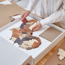 Carte du Monde en Bois 3D CREATIFWOOD Multicolor, XL (200 x 140 cm) - Décoration Murale