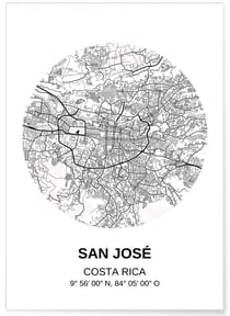 Affiche Carte San José | A3 : 29,7x42cm