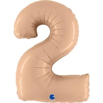 Ballon Géant Chiffre 2 Satin Nude (102 cm)