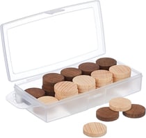 Boîte 40 pions dames en bois