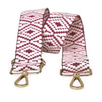 Bandoulière sangle de sac imprimé ethnique 40mmx140cm violet lilas