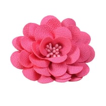 Broche fleur 8,5cm rose fluo