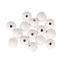 Boules bois percées FSC 100%,mat, ø 10mm, blanc, 35 pces
