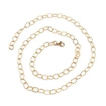 1 Collier 60cm chaîne maille ovale martelée 9*6mm acier inoxydable doré - avec fermoir